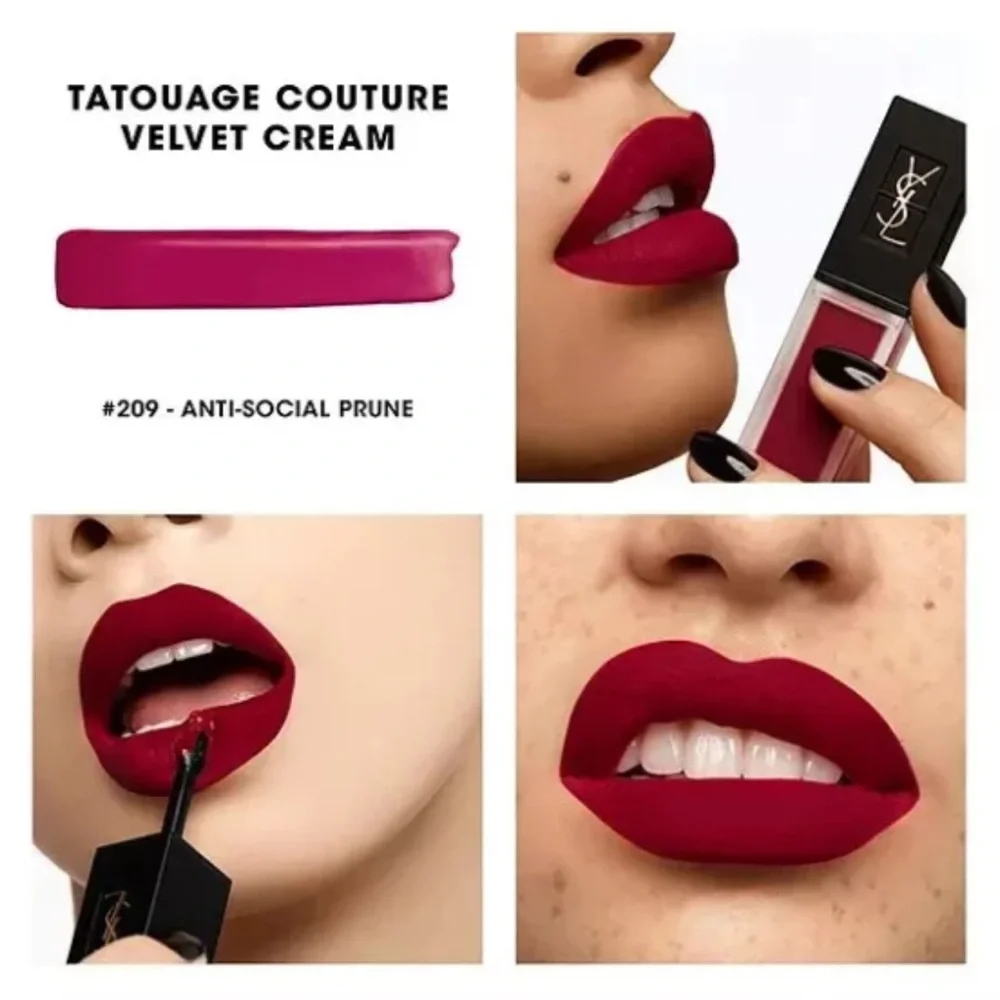 NIB YSL Tatouage Couture Velvet Cream in Anti-Social Prune 209